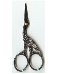 Ciseaux broderie - Cigogne noir antique