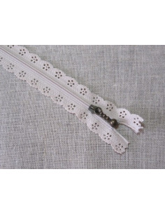 Fermeture éclair dentelle 20 cm - beige