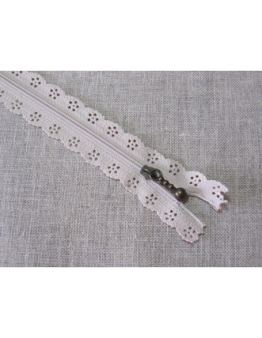 Fermeture éclair dentelle 20 cm - beige