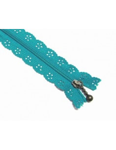Fermeture éclair dentelle 20 cm - bleu turquoise