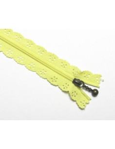 Fermeture éclair dentelle 20 cm - jaune clair