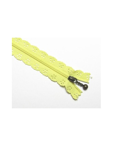 Fermeture éclair dentelle 20 cm - jaune clair