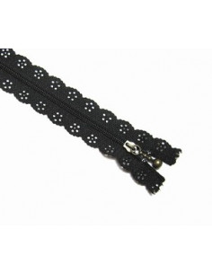 Fermeture éclair dentelle 20 cm - noir