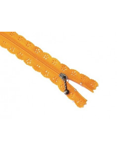 Fermeture éclair dentelle 20 cm - orange