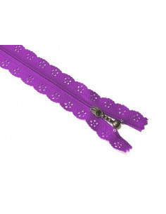 Fermeture éclair dentelle 20 cm - violet