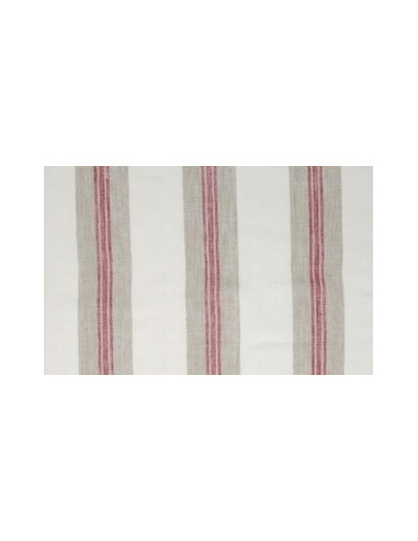 DMC - Toile de lin 12 fils lignée rouge, nature...