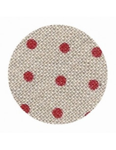 Toile de lin Zweigart Belfast coloris 5391 - Pois rouges