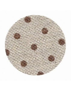 Toile de lin Zweigart Belfast coloris 5392 - Pois bruns