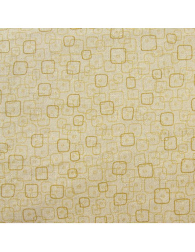 Tissu Patchwork - Carrés - beige
