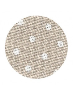 Toile de lin Zweigart Edinburgh coloris 5379 - Pois blancs