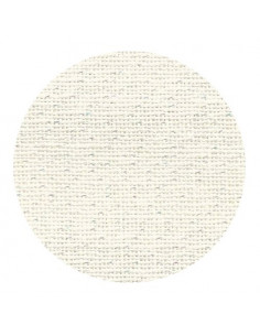 Toile de lin Zweigart Belfast coloris 1111 - Blanc irisé