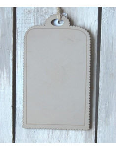 Déco en bois - Etiquette beige