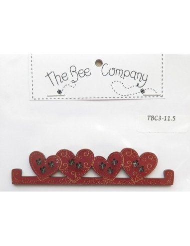 Cintre en bois - 4 coeurs - 11.5 cm de large -...