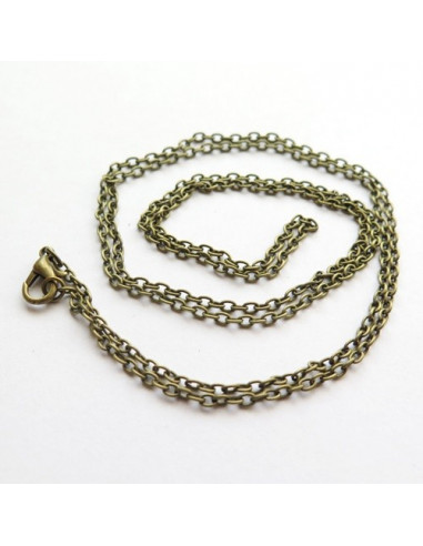 Chainette pour pendentif coloris bronze antique - 76 cm