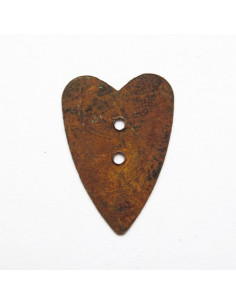 Bouton coeur rouillé - 26 mm