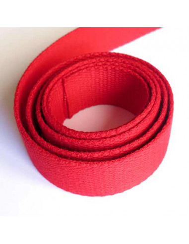 Sangle pour sac en coton 30 mm - rouge vif