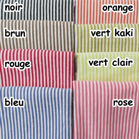 Coupons de tissu jersey rayé en coton - 20 x 50 cm