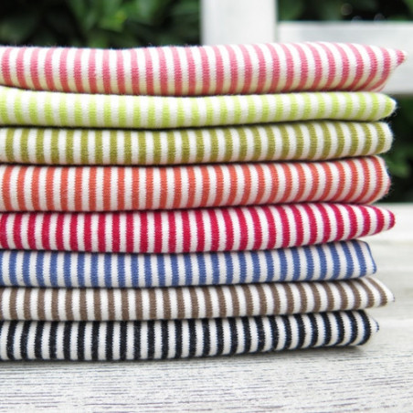 Coupons de tissu jersey rayé en coton - 20 x 50 cm