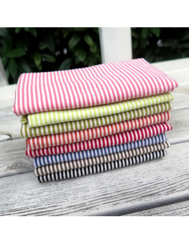 Coupons de tissu jersey rayé en coton - 20 x 50 cm