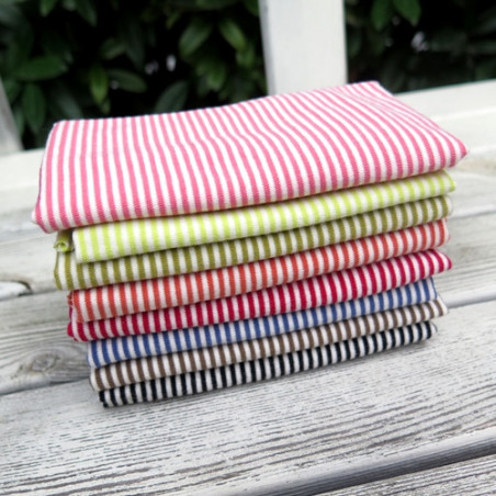 Coupons de tissu jersey rayé en coton - 20 x 50 cm