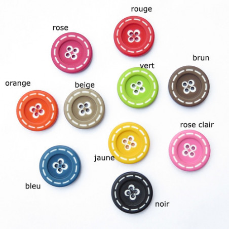 Bouton rond en plastique - 27 mm