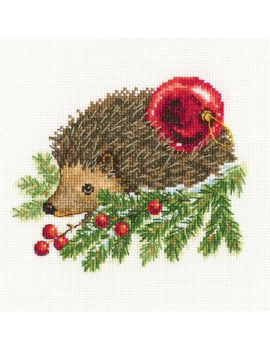 RTO -  Kit point de croix - Hedgehog decorating Christmas tree