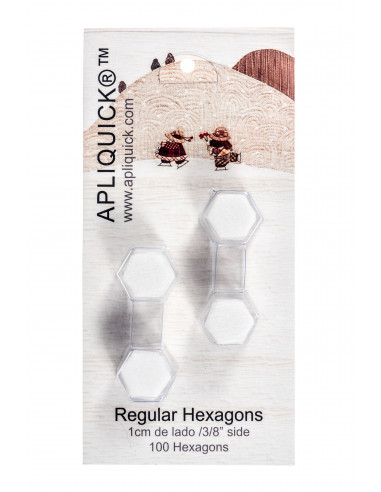 APLIQUICK ®™ - Hexagones prédécoupés en entoilage thermocollant - 100 pièces de 1 cm de côté