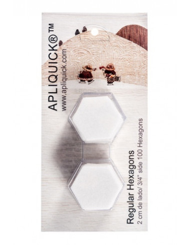 APLIQUICK ®™ - Hexagones prédécoupés en entoilage thermocollant - 100 pièces de 2 cm de côté