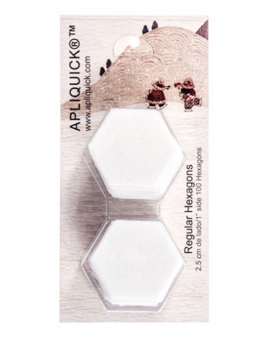 APLIQUICK ®™ - Hexagones prédécoupés en entoilage thermocollant - 100 pièces de 2.5 cm de côté