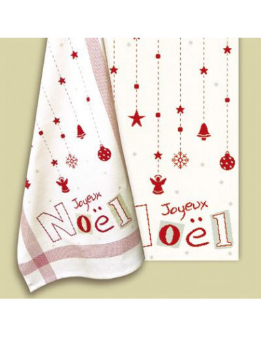 Lili Points - Fiche - Torchon "Joyeux Noël"