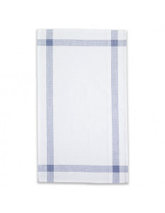 Linge/torchon BONN blanc et bleu Graziano
