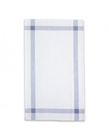 Linge/torchon BONN blanc et bleu Graziano