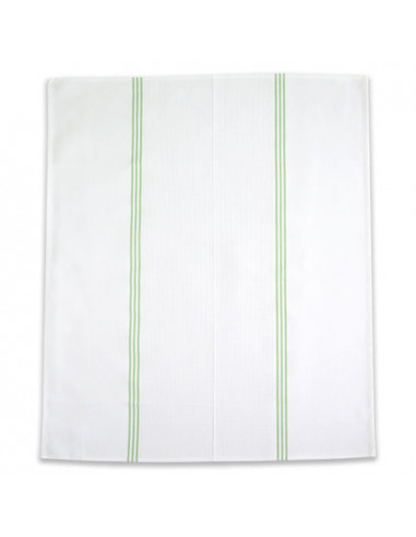 Linge/torchon blanc avec rayures vertes de Graziano