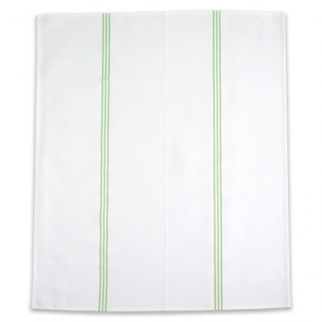 Linge/torchon blanc avec rayures vertes de Graziano