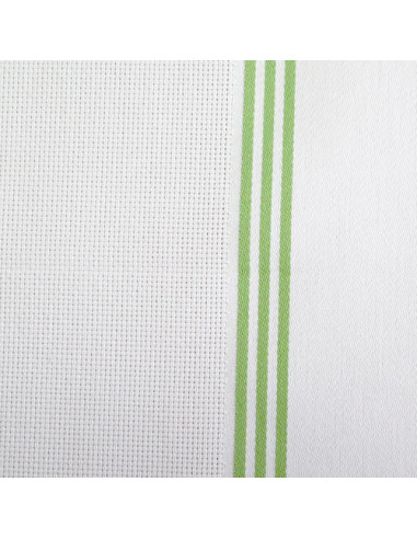 Linge/torchon blanc avec rayures vertes de Graziano