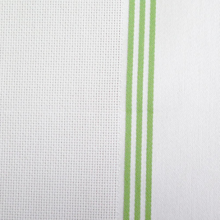 Linge/torchon blanc avec rayures vertes de Graziano