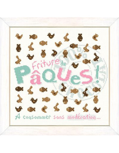 Lili Points - La friture de Pâques - Fiche de broderie au point de croix compté