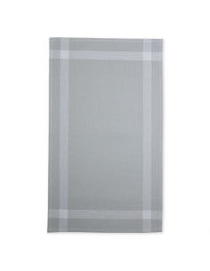 Linge/torchon à broder BONN gris avec liseré blanc Graziano