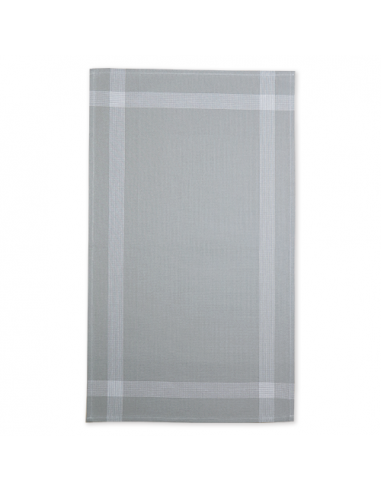 Linge/torchon à broder BONN gris avec liseré blanc Graziano