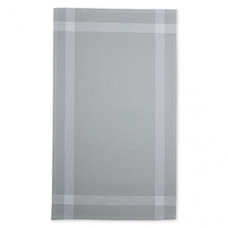 Linge/torchon à broder BONN gris avec liseré blanc Graziano