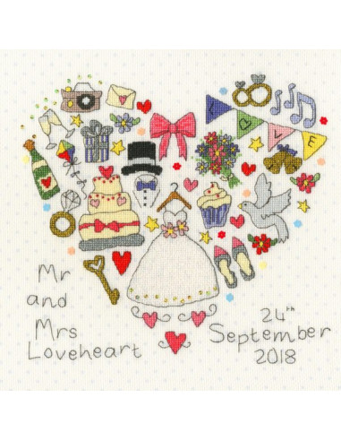 point de croix mariage - Kit The Big Day! de Bothy Threads