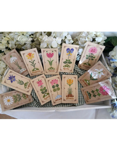 Cuore e Batticuore - Un Anno in Fiore - Fiche de broderie au point de croix compté
