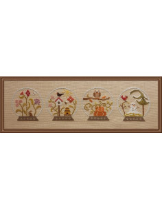 Jardin Privé - Les 4 Saisons - Fiche point de croix compté