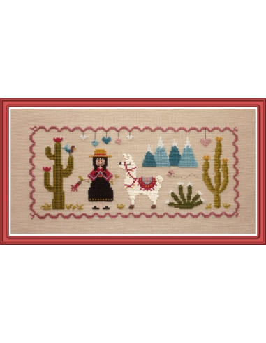 Jardin Privé - Lulu et ses Cactus - Fiche point de croix compté