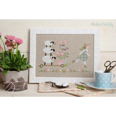 Madame Chantilly - Spring Delivery - fiche de point de croix compté