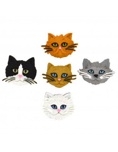 Lot de boutons Dress It Up - Fuzzy Felines