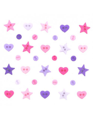 Lot de boutons Dress It Up - MM Shapes Princess Mix