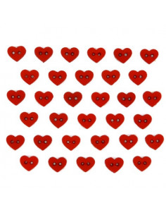 Lot de boutons Dress It Up - Micro Mini Red Hearts