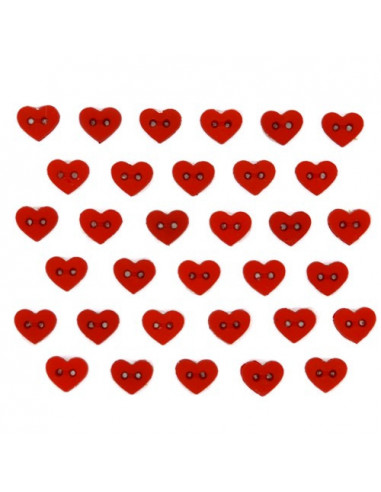 Lot de boutons Dress It Up - Micro Mini Red Hearts