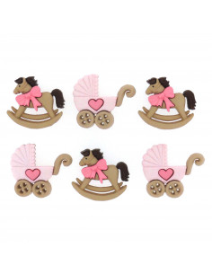 Lot de boutons Dress It Up - Horse & Buggy-Girl
